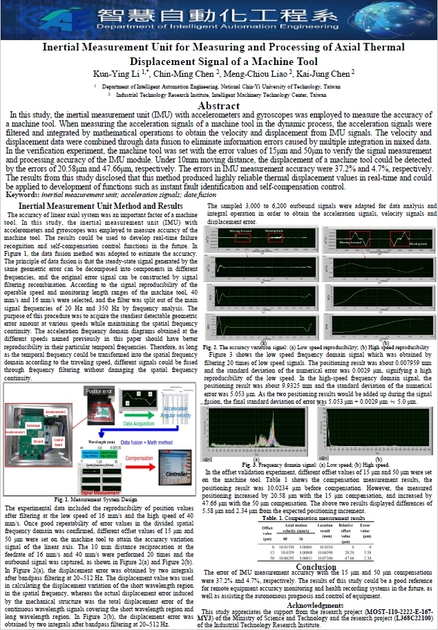 李坤穎_6_Inertial Measurement Unit for Measuring and Processing of Axial Thermal Displacement Signal of a Machine To